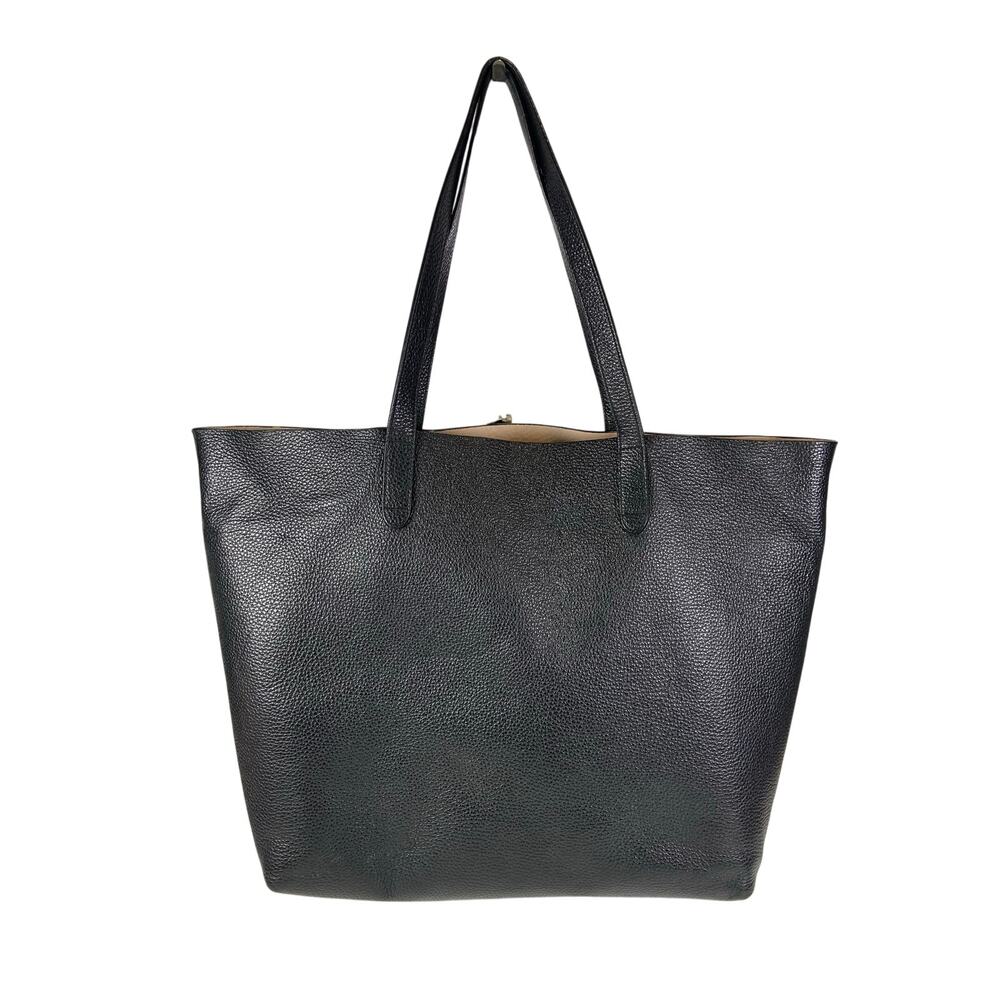 Cuyana Black Leather Tote With Tote Insert